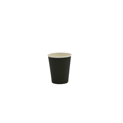 8oz/237mL PE Coated SW (D/80mm) Paper Cup Black