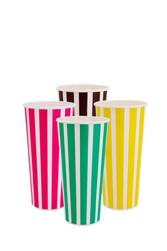 24oz/710mL (D/90mm) Candy Stripe Paper Cold Cup