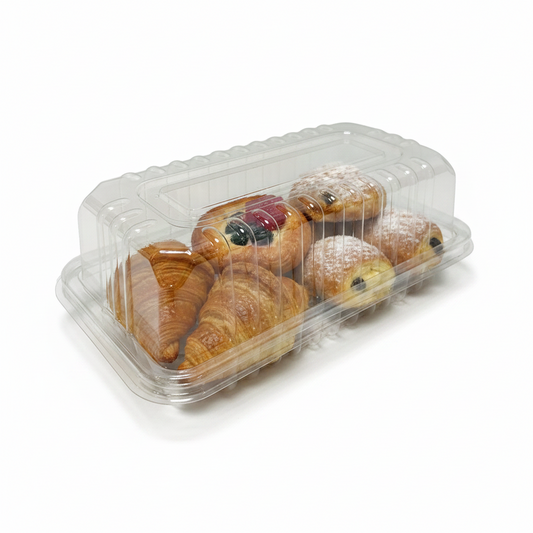 Clear Plastic Bar Cake Container with High Dome Lid – 300/Carton