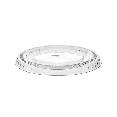 Clear PET (D/84mm) Flat Lid X Slot Hole