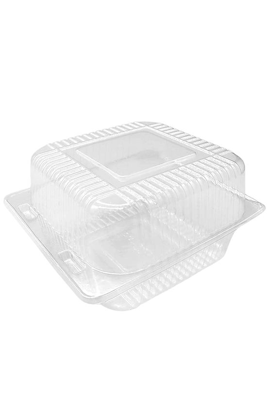 Square Plastic Cake Hinged Lid Container
