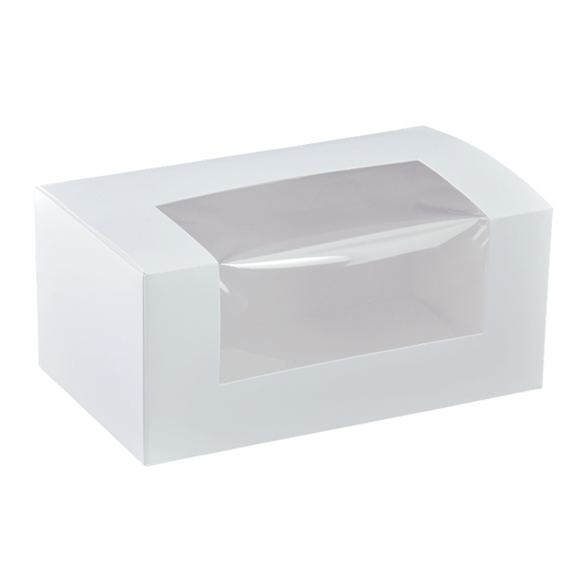 7 Inch Long Patisserie White Window Box - 400/CTN