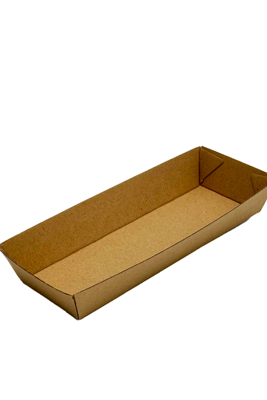 Corrugated Open Hot Dog Kraft Brown Tray