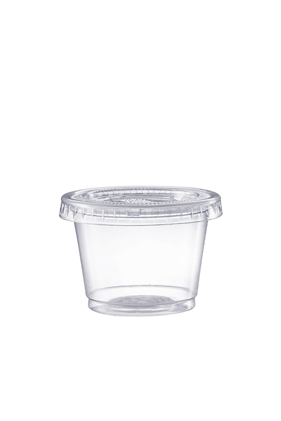 1oz/30mL Clear PET Round Portion Container With Lid