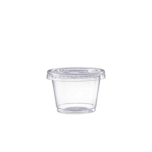 1oz/30mL Clear PET Round Portion Container With Lid