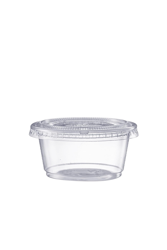 2oz/60mL Clear PET Round Portion Container With Lid