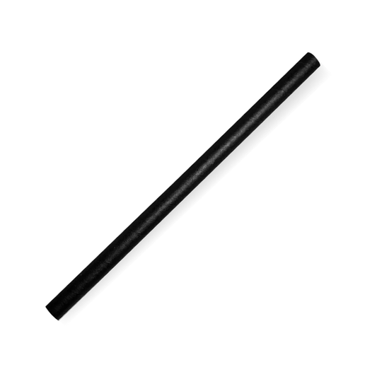 Plain Black 10mm Jumbo Paper Straw