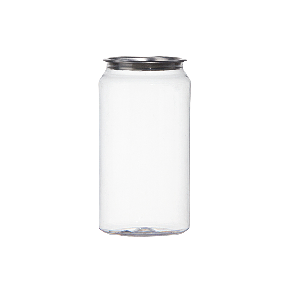 400mL Clear PET Can With Lid - 200/CTN