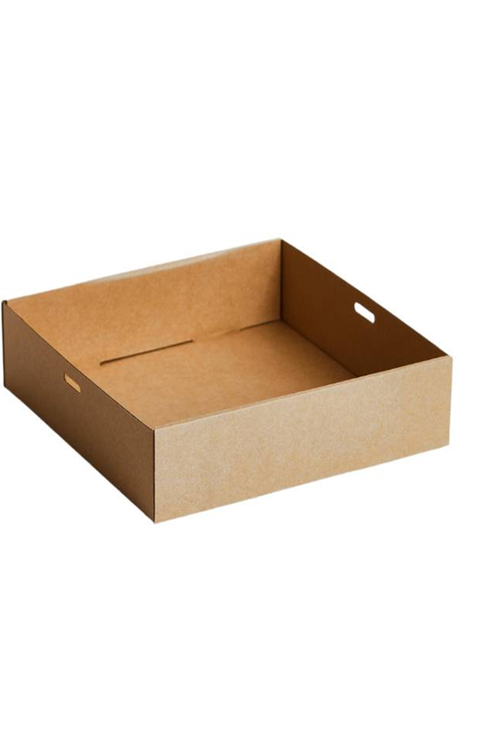 Square Kraft Corrugated Catering Tray  - Medium