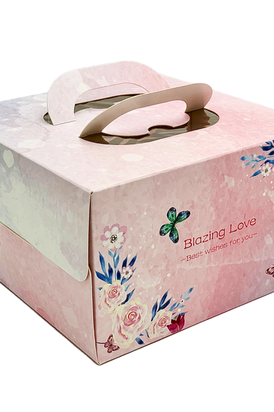 25x25x15 Patisserie Square Cake Box - Blazing Love - TEM IMPORTS™