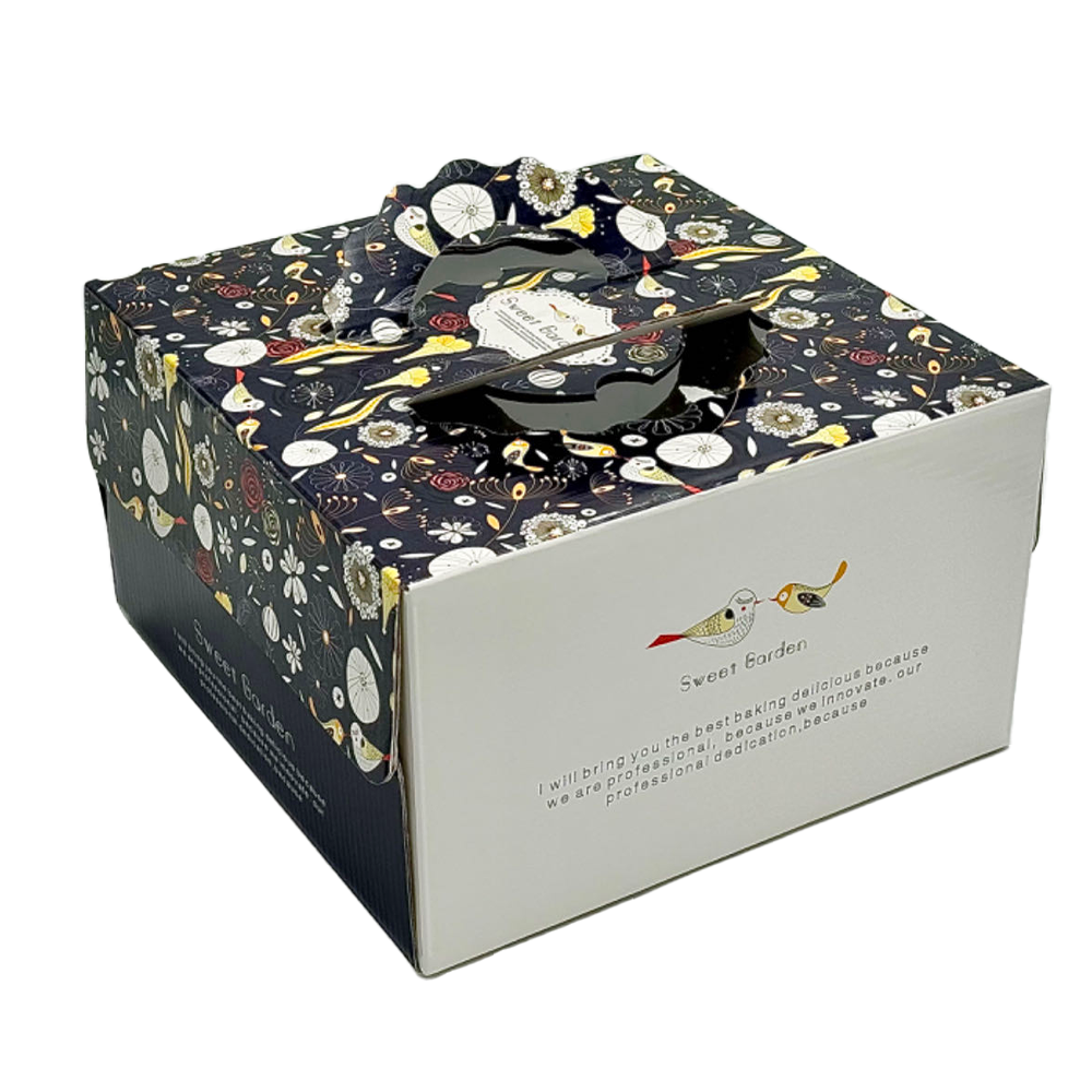25x25x15 Patisserie Square Cake Box - Sweet Garden - TEM IMPORTS™