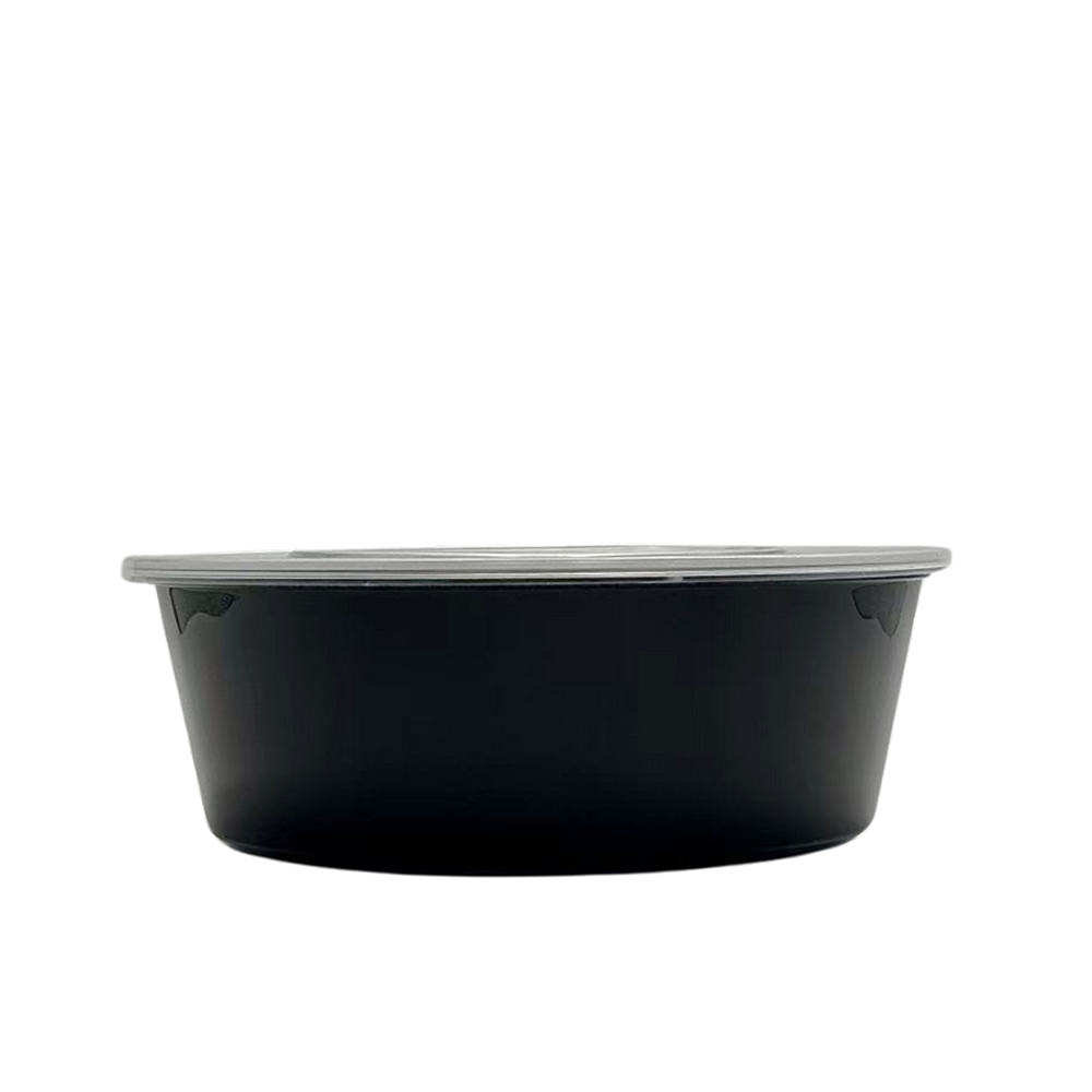 3000mL Takeaway Round Black Supa Bowl With Lid