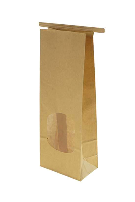 Small Kraft Window Tin-Tie Paper Bag - 500/CTN