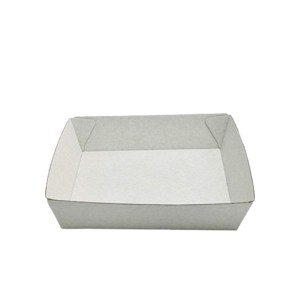 Corrugated Square Plain White Food Tray
