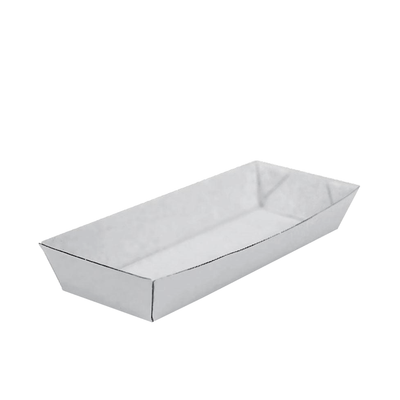Corrugated Open Hot Dog Plain White Food Tray