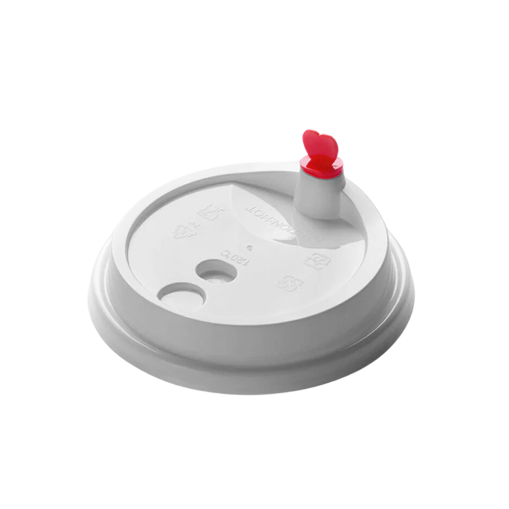 16-24oz (D/90mm) Bubble Tea Cup Lid With Red Heart Plug