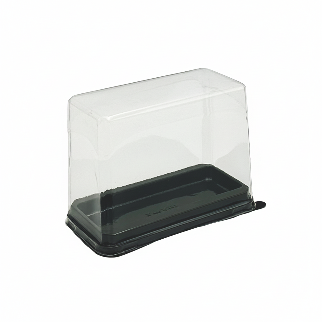 H100mm Individual Tall Rectangular Container With Lid - TEM IMPORTS™Individual Cake Container