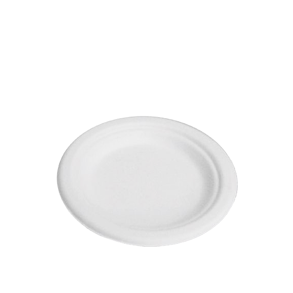 6" Inch White Round Sugarcane Plate (155mm) - 1000/CTN