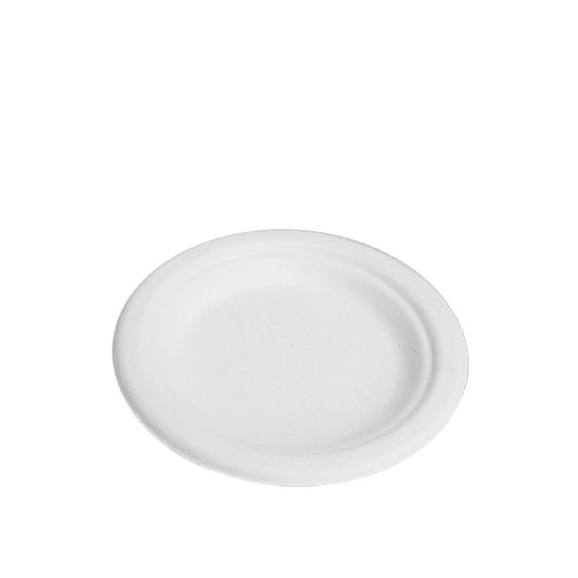 6" Inch White Round Sugarcane Plate (155mm) - 1000/CTN