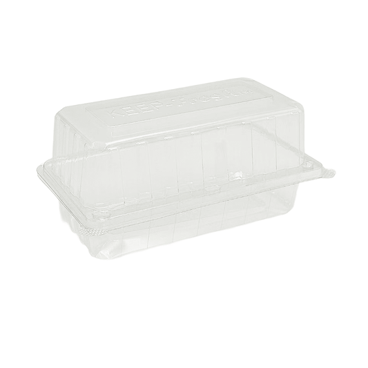 Bar Cake Raised Hinged Lid Container - 200/CTN - TEM IMPORTS™