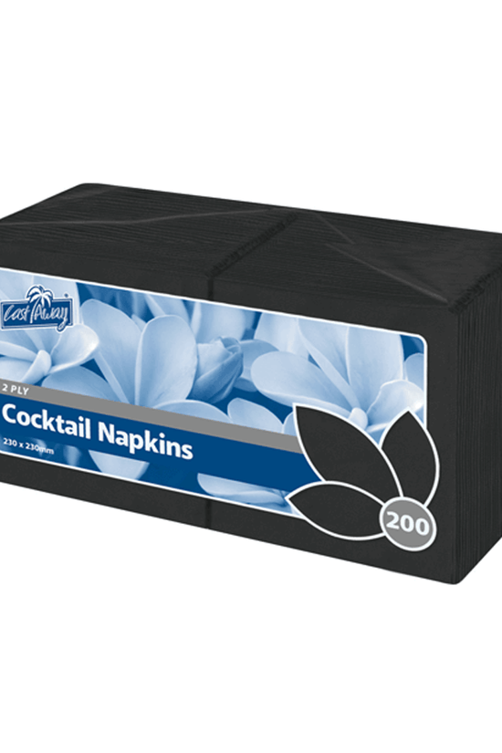 Black 2 Ply Cocktail Napkins - Pack of 250 - TEM IMPORTS™