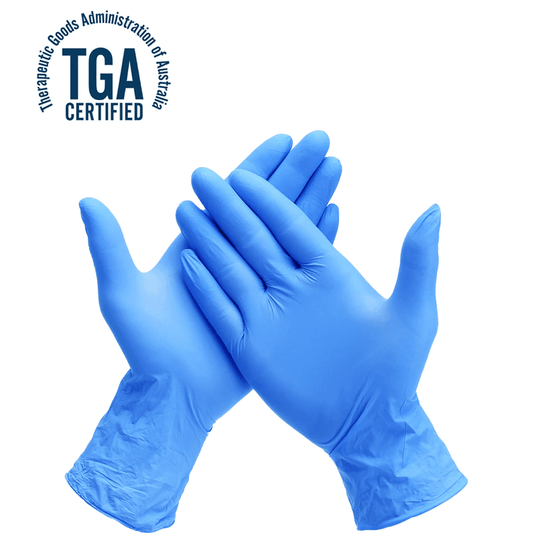 Blue Nitrile TGA Approved Latex & Powder Free Examination Gloves - Large - TEM IMPORTS™