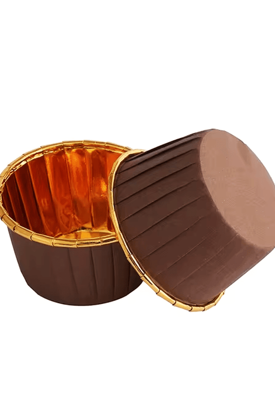 Brown And Gold Foil Baking Paper Cup - B50xH39