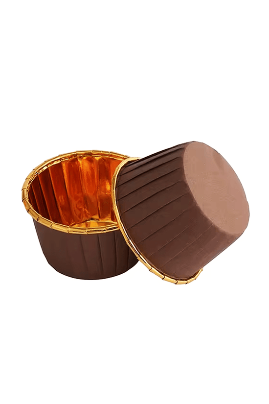 Brown And Gold Foil Baking Paper Cup - B38xH30 - TEM IMPORTS™