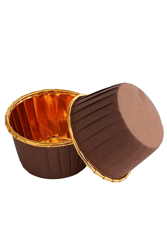 Brown And Gold Foil Baking Paper Cup - B44xH35 - TEM IMPORTS™