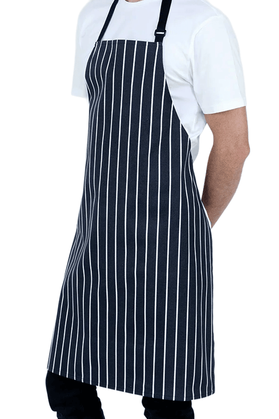 Chef Bib Apron Printed Navy/White - TEM IMPORTS™