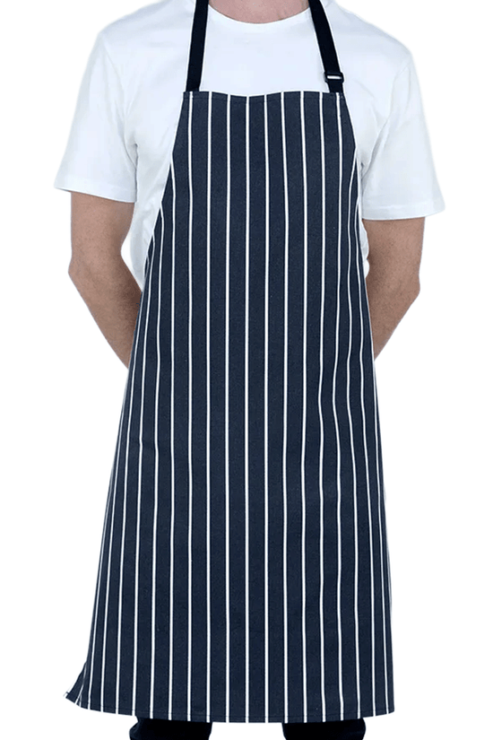 Chef Bib Apron Printed Navy/White - TEM IMPORTS™