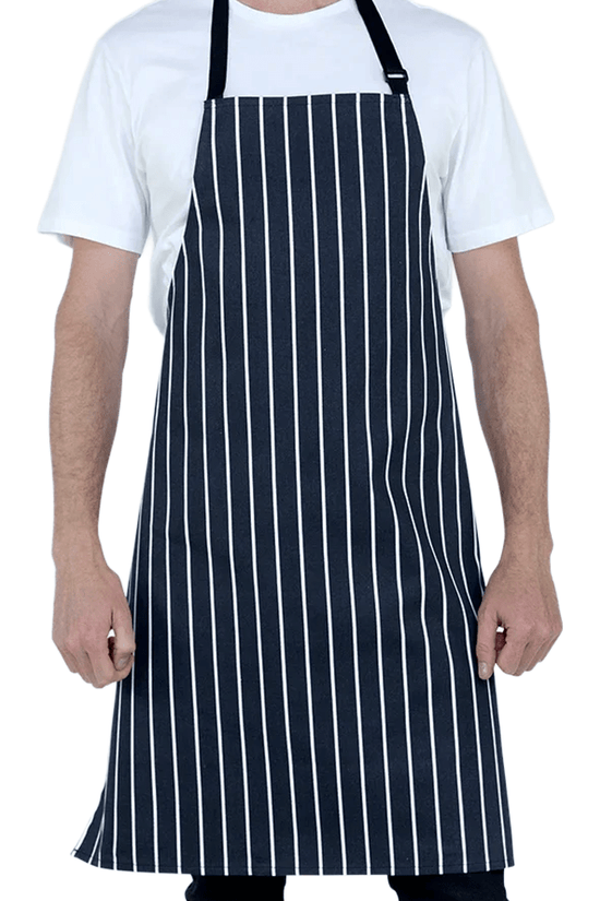 Chef Bib Apron Printed Navy/White - TEM IMPORTS™