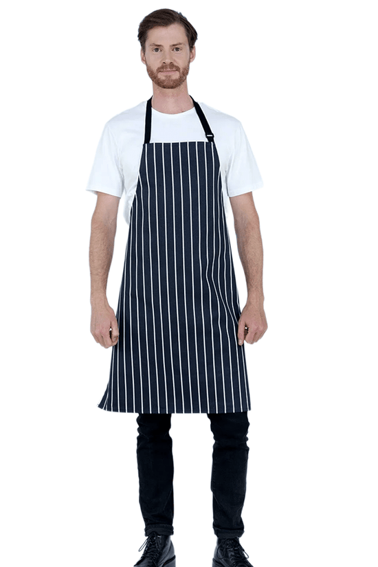 Chef Bib Apron Printed Navy/White - TEM IMPORTS™