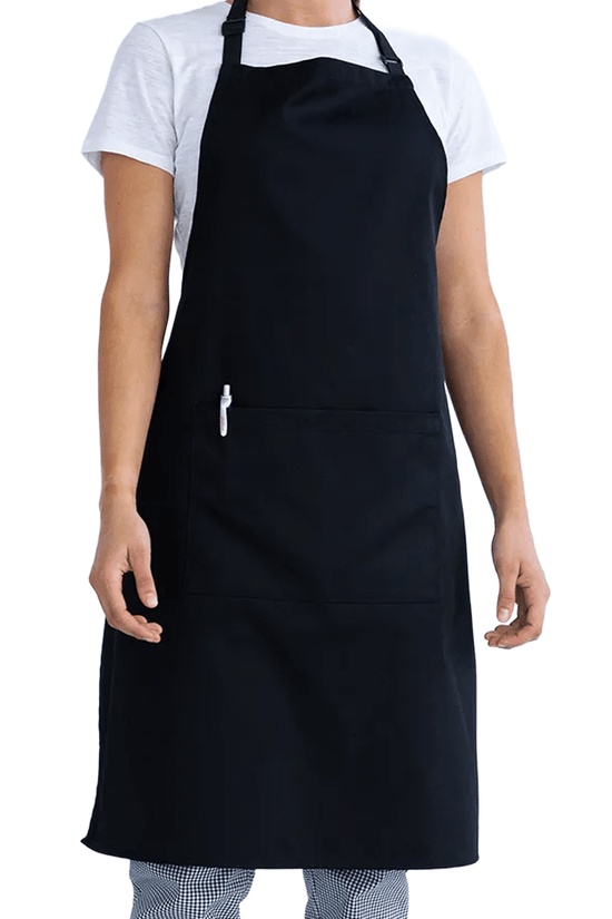 Chef Bib Apron With Pocket Black - TEM IMPORTS™