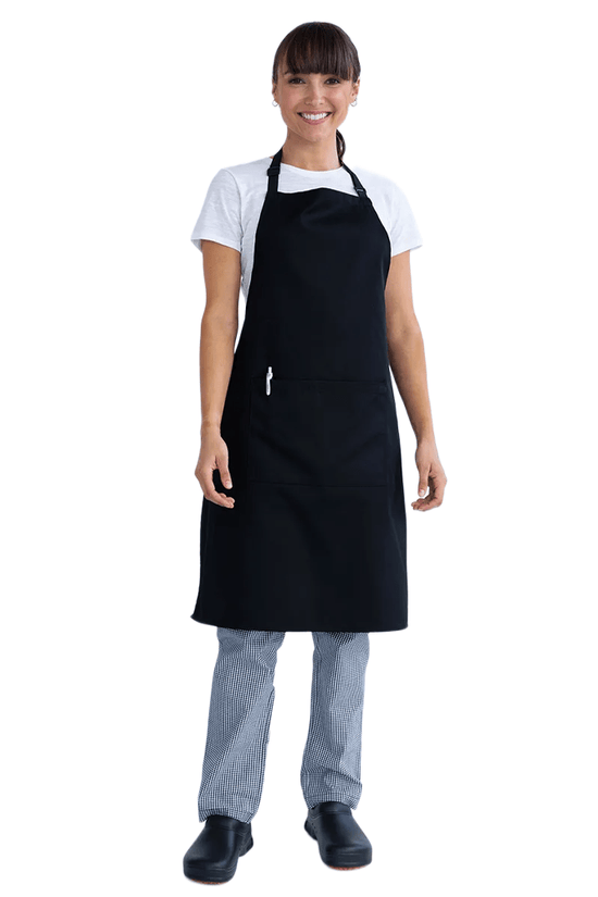 Chef Bib Apron With Pocket Black - TEM IMPORTS™