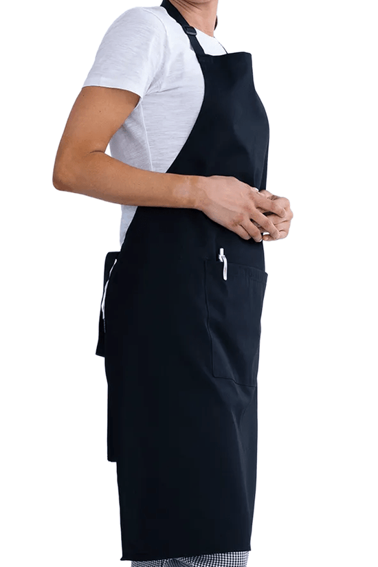 Chef Bib Apron With Pocket Black - TEM IMPORTS™