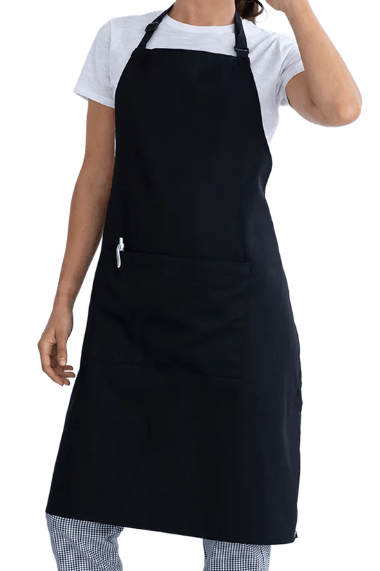 Chef Bib Apron With Pocket Black - TEM IMPORTS™