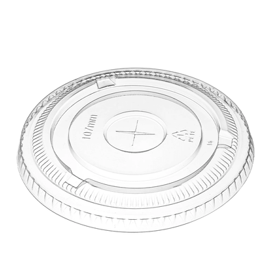 Clear PET (D/107mm) Flat Lid X Slot Hole - TEM IMPORTS™