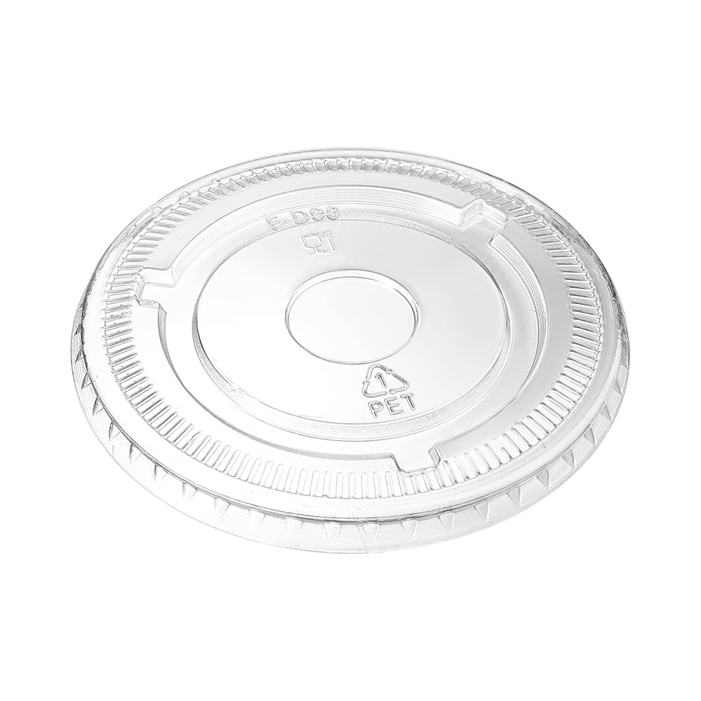 Clear PET (D/90mm) Flat Lid No Hole - TEM IMPORTS™