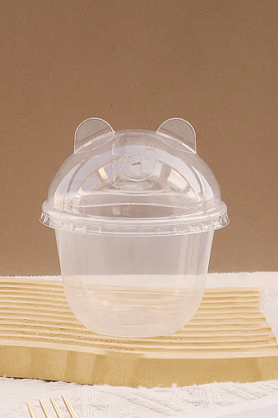 Clear PET (D/95mm) Dome Lid Bear Ear Shape - TEM IMPORTS™
