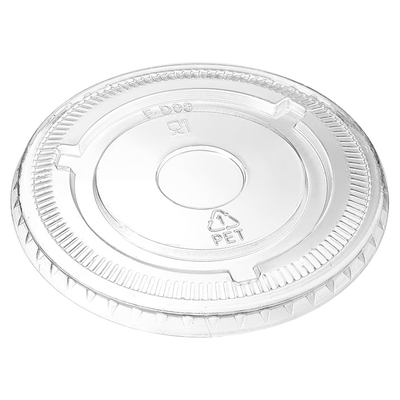 Clear PET (D/98mm) Flat Lid No Hole - TEM IMPORTS™