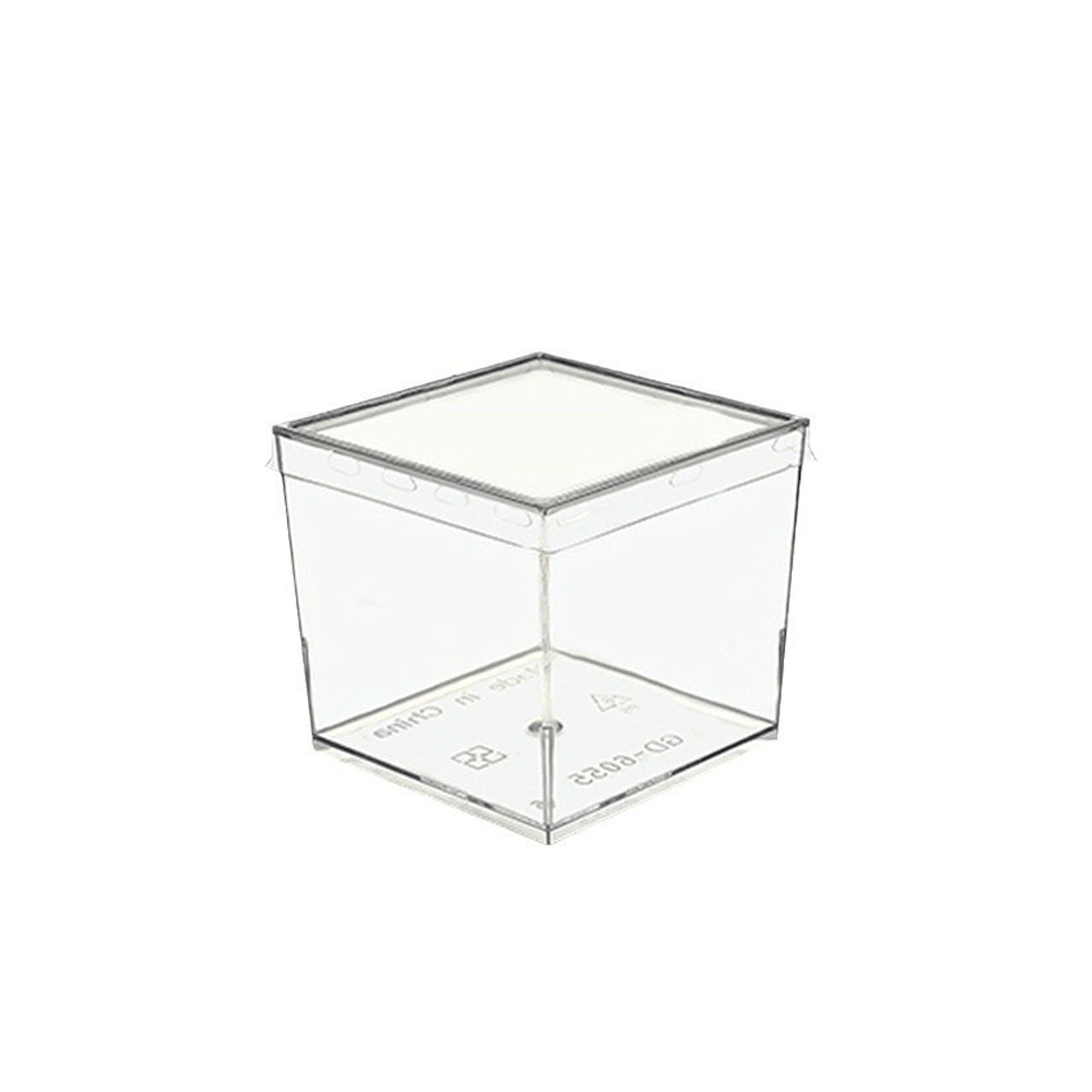 Clear PET Flat Lid To Suit 150mL Square Dessert Cup Base - TEM IMPORTS™