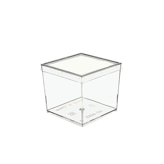 Clear PET Flat Lid To Suit 150mL Square Dessert Cup Base - TEM IMPORTS™