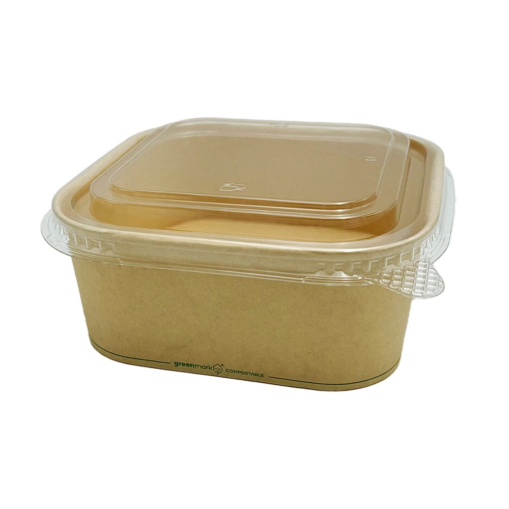 PET Lid For Bamboo Paper Square Container - 300/CTN - TEM IMPORTS™