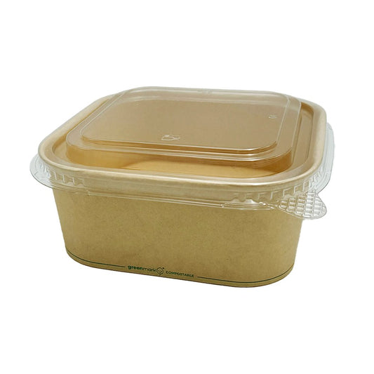 PET Lid For Bamboo Paper Square Container - 300/CTN - TEM IMPORTS™
