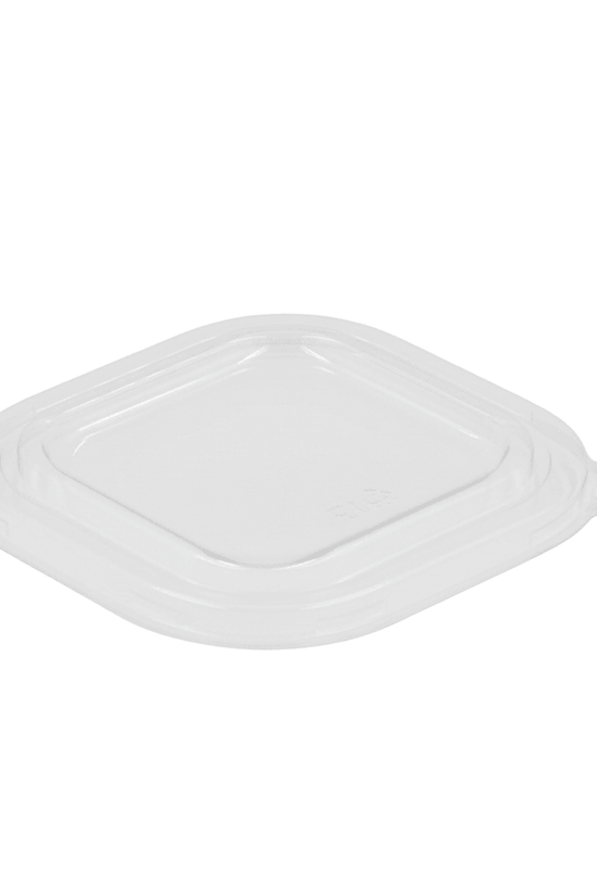 Clear PET Lid For Sugarcane Square 280mL - 400/CTN - TEM IMPORTS™