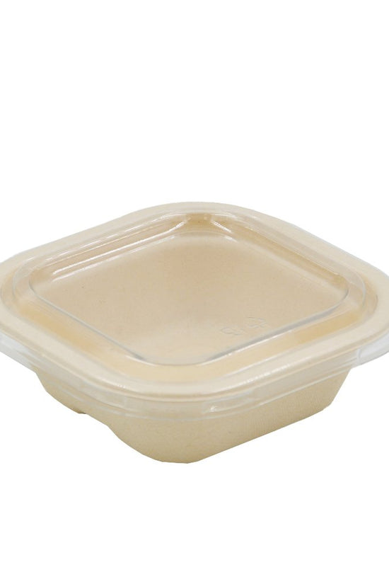Clear PET Lid For Sugarcane Square Containers 280mL - TEM IMPORTS™