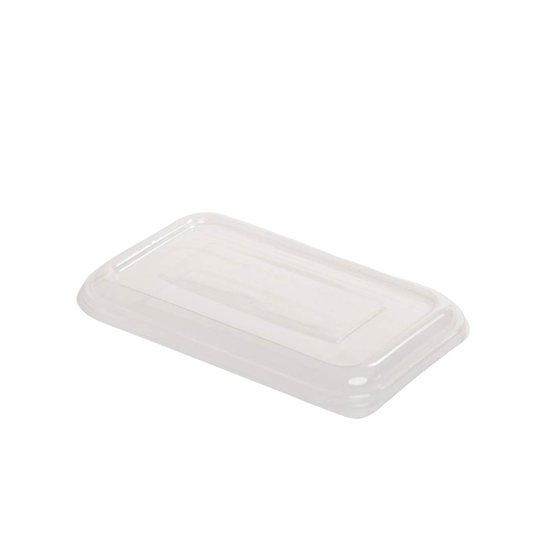 Clear PET Lid For White Sugarcane Rectangular 500/650mL - TEM IMPORTS™