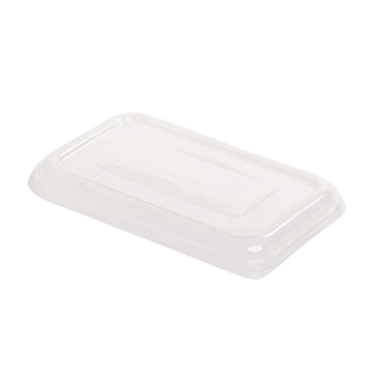 Clear PET Lid For White Sugarcane Rectangular 750/1000/1300mL - TEM IMPORTS™