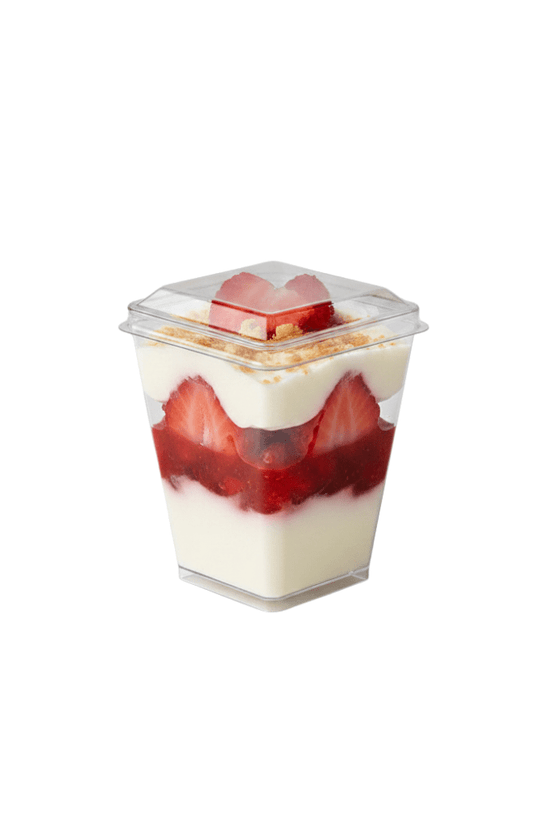 Clear PET Lid To Suit 160mL Square Dessert Cup - TEM IMPORTS™